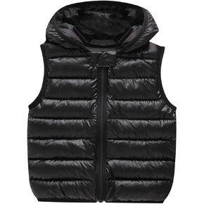 Toddler Baby Boys Girls Vest Hooded Down Coats Infant Sleeveless Jacket Kids Puffer Down Vests Lightweight