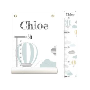 Personalized Canvas Growth Chart for Kids, Height Chart for Kids, Growth Chart Banner with Name