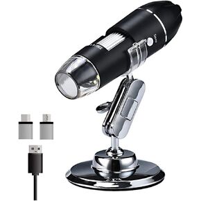 Microscope Accessories Kit 1600X USB Digital Microscope 8 LEDs Electronic Microscope Zoom Camera Microscope Slides