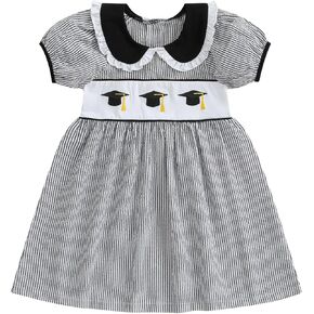 Toddler Girl Summer Dress Strawberry Embroidery Fly Sleeves Striped Smocked Dress Cute A-line Sundress