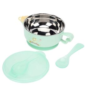 Baby Feeding Bowl,Water Injection Heat Toddler Bowl with Lid & Spoon for Baby Toddler (Stainless steel bowl pinks ponys)