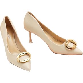 C.Paravano كعب مدبب عند الأصابع ومقدمة مغلقة للنساء، كعب منخفض للمناسبات الرسمية، حذاء جلدي للنساء، كعب نسائي أنيق، مريح in Kuwait