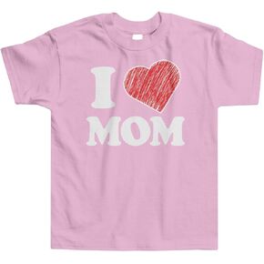Threadrock Little Girls' I Love Mom Toddler T-Shirt