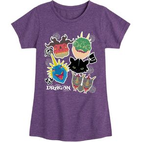How to Train Your Dragon - Dragons - Toddler and Youth Girls Fitted Short Sleeve Tee