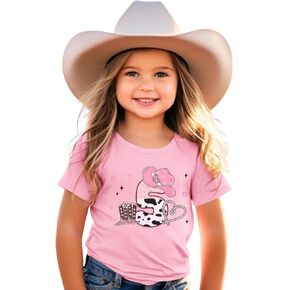 GLIGLITTR Birthday Girl Shirt Toddler Girls Cowgirl Hat Birthday T-Shirt Kids Western B-Day Party Gift Graphic Tees 2-7 Years in Saudi Arabia