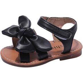 BILIKEYU Toddler Little Girls Flat Sandals Bowknot Summer Dress Sandal Lightweight Open Toe Beach Holiday Shoes