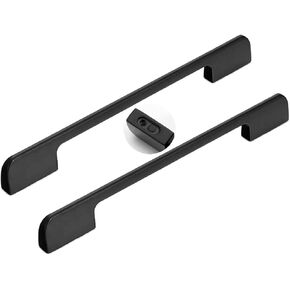 Wardrobe Door Handles,2 Pack Aluminum Alloy Bathroom Knobber Chest of Drawers knobble Wardrobe Knobs Drawer Handles Door Levers for Bedroom Cupboard Pulls Kitchen Hardware,Black(Hole distance 128mm)