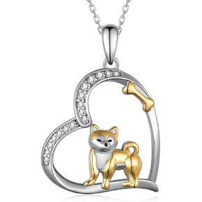 qielizhu Corgi Necklace 925 Sterling Silver Dog Necklace for Women Corgi Gifts for Corgi Lovers Cute Animal Jewelry in Kuwait