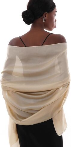 RUI VTRON Womens Scarf Pashmina Shawls and Wraps for Evening Dresses Like Chiffon Silk Scarf for Bridal Wedding in Kuwait