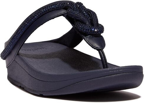 صندل FitFlop Fino مصنوع من الجلد ومزين بكريستال in Saudi Arabia