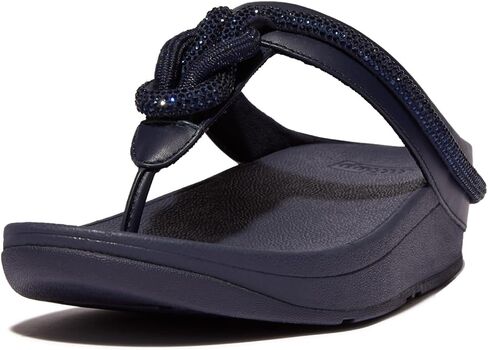 صندل FitFlop Fino مصنوع من الجلد ومزين بكريستال in Saudi Arabia