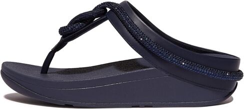 صندل FitFlop Fino مصنوع من الجلد ومزين بكريستال in Saudi Arabia