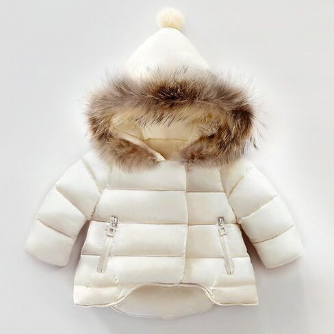 Baby Boys Winter Down Jacket Kids Hooded Down Coats Warm Parka with Faux Fur Trim Children Clothes 6M-5Y in Saudi Arabia