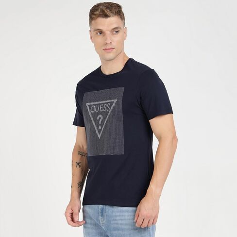 GUESS Men's Short Sleeve Stitch Triangle Tee in Saudi Arabia