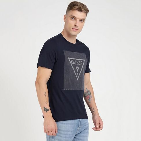 GUESS Men's Short Sleeve Stitch Triangle Tee in Saudi Arabia