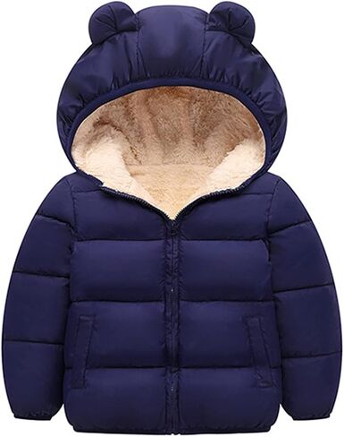 Baby Boys Girls Winter Down Coats with Bear Ears Hoods Kids Lightweight Puffer Jacket Toddler Infant Padded Outerwear in Kuwait