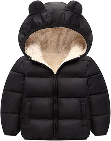 Baby Boys Girls Winter Down Coats with Bear Ears Hoods Kids Lightweight Puffer Jacket Toddler Infant Padded Outerwear in Kuwait