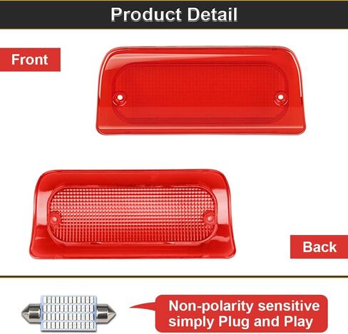 ضوء الفرامل الثالث الثالث، عدسة حمراء، كابينة ممتدة فقط متوافقة مع 1994-2003 تشيفي S10 جي إم سي سونوما مجموعة مصابيح توقف عالية in Saudi Arabia