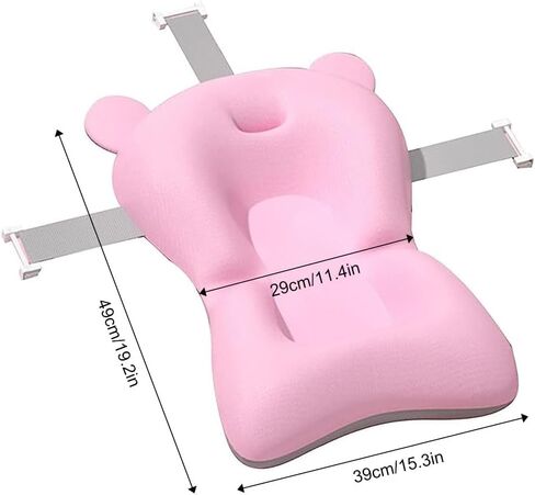 Baby Bath Suspension Prevent Slip Pad, Soft Quick Dry Lightweight Baby Bath Cushion Pad, Newborn Bathtub Mat Infant Bath Supporter Nonslip Floating Bathing Tub Seat for Assisted Sitting (White) in Saudi Arabia