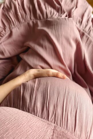 PinkBlush Smocked V-Neck Maternity Midi Dress in Kuwait