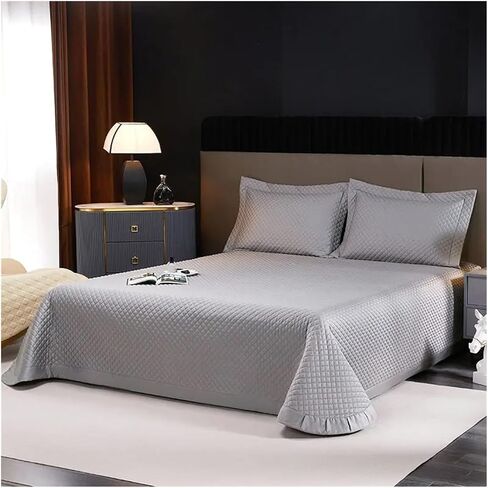 Satin Duvet Cover Set,Luxury Long Staple Cotton Bedspread On The Bed Linen Anti Slip Bedspreads Coverlets Double Bed (B,3pcs 245x250cm) in Saudi Arabia