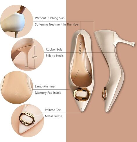 C.Paravano كعب مدبب عند الأصابع ومقدمة مغلقة للنساء، كعب منخفض للمناسبات الرسمية، حذاء جلدي للنساء، كعب نسائي أنيق، مريح in Kuwait