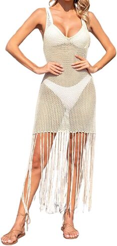 Women's Bikini Fringe Beach Top Cutout Knit Bathing Suit Cover up for Women in Saudi Arabia