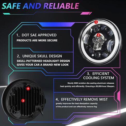 7 Inch LED Headlight Motorcycle Compatible With Street Glide/Road King Special/Electra Glide/Freewheeler/Ultra Classic/Road King/Softail Deluxe/Softail Slim in Saudi Arabia