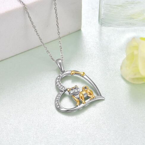 qielizhu Corgi Necklace 925 Sterling Silver Dog Necklace for Women Corgi Gifts for Corgi Lovers Cute Animal Jewelry in Kuwait
