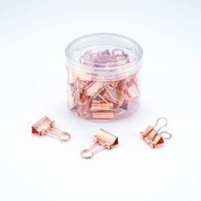 Binder Clips Small Binder Clips 40Pack, 0.75 in Small Paper Clips Medium Binder Clips Paper Clips Bulldog Clips Mini Clips Rose Gold Binder Clips Suitable for Schools, Offices …