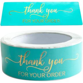 1" x 3" Thank You Stickers Roll, 2 Rolls 240 Pieces Thank You for Your Order Stickers for Business Boutiques Retailers, Self-Adhesive Stickers for Envelopes, Bags or Any Product Packages (Black)