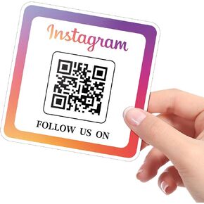 1-WHEAT ID 25Pcs FB QR Code Social Media Stickers Grow Fans a Great Way to Share Your FB Social Media