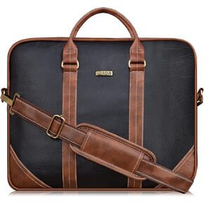 Leather Messenger Shoulder Bag Travel Crossbody Purse Briefcase Business Bag for 12Inch Laptop