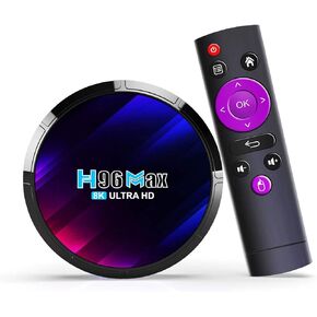 Android 13.0 TV Box,H96 Max DDR4 4GB RAM 64GB ROM Quad-Core 64bit WiFi6 Dual 2.4G/5.8G WiFi BT5.0 8K HDR10+ Ultra HD USB3.0 Player