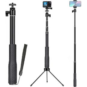 SOONSUN 37" Aluminum Waterproof Selfie Stick Extension Monopod Pole with 360° Ball Head for GoPro Max, Mini, Hero 12 11 10 9 8 7 6 5, Insta360 X2 X3 GO3, Osmo Action 3 4 and Cell Phone
