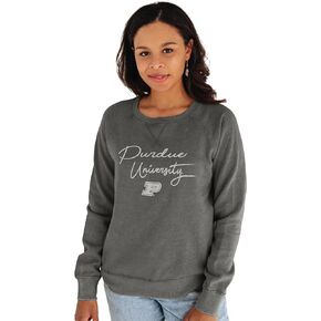Blue 84 Women's NCAA Officially Licensed Crewneck Sweatshirt Burnout Script