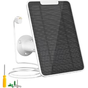 Solar Panel for Security Camera, 5V 4W Solar Panels Charger Compatible with Eufycam 2C/2C Pro/2/2 Pro/E20/E40/E, Micro USB & Type-C Port, IP65 Waterproof, 9.8ft Charging Cable & Wall Mount, 2 Pack
