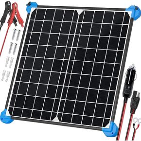 POWOXI 10W 12 Volt Solar Car Battery Trickle Charger Maintainer Waterproof Solar Panels Kit 12V Batterys, 10Watt Solar Panels for RV Boat Car Motorcycle Snowmobile