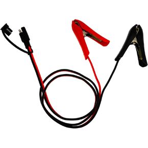 [Updated Version] 3.2FT Battery Clip-on Crocodile Clamps to SAE Connector, 14AWG Solar Charger Extension Cable/Power Supply Aux Adapter/Red & Black Connecting Alligator Clips Charging Wire