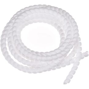 Flexible Cable Organizer Spiral Cable Protector Cable Wire Wrap, [for Cord Management] - 8mm x 10mm / 3 M/White
