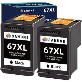 Remanufactured Ink Cartridges Replacement for HP 67 67XL Black Ink for HP Deskjet 2755e 2700 2752e 2752 2742e 4155e 4100 4158e 4152e 4500 Envy 6055e 6055 6000 6455 6455e 6452 (Black, 2-Pack)