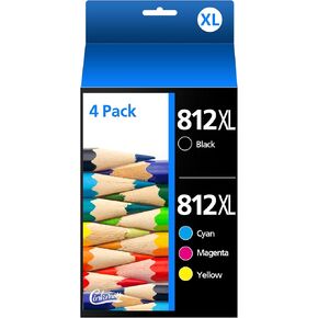 812XL Ink Cartridges Combo Pack Remanufactured to use with Epson 812XL 812 Ink 812 Epson Ink Work with Workforce Pro WF-7840 WF-7820 WF-7310 EC-C7000 Printer（812xl,4 Pack） in Kuwait