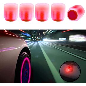 Tire Valve Stem Caps for Car, 5PCS Fluorescent Valve Stem Caps, Noctilucous Tire Air Caps Cover, Illuminated Auto Wheel Valve Stem Cap Fit for Car, Truck, SUV, Motorcycles, Bike (Blue)