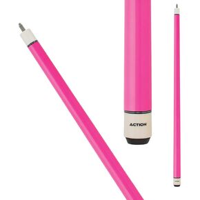 عصا البلياردو للسيدات من Action Hot Pink، تصميم بلون وردي ساطع، عمود 29 بوصة، عصا بلياردو من خشب القيقب الملون باللون الوردي الساخن، لوحة كريمية