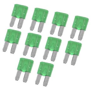 X AUTOHAUX 10pcs 30A 30Amp Car Mini Blade Fuses for Marine RV Camper Boat Truck Motorcycle SUV Replacement Fuse Green