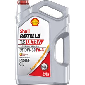 Shell Rotella T5 Ultra Synthetic Blend 10W-30 Diesel Engine Oil, FA-4 (1-Gallon, Case of 3)
