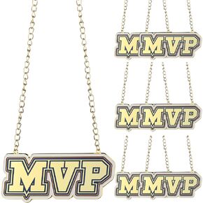 6 Pcs MVP Chains Most Valuable Player Metal Award Medals MVP Award Winner Prize Trophy with Chain for Kids Adults Team Player Sports Football Games Party Favors