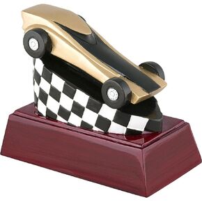 Decade Awards Racing Color Resin Trophy - 4 Inch Tall | Racing Car Award - Engraved Plate on Request