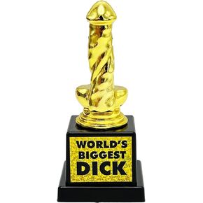World's Biggest Dick Novelty Funny Trophy - Hilarious Adult Humor Gag Gift, Plastic Pecker Statue Award - The for The Special Person in Your Life