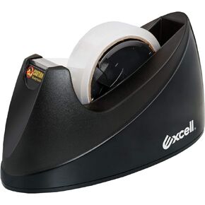 Excell Dualcore Desktop Tape Dispenser (1" + 3" core) with Sand Weighted Base One-Hand Dispensing Use for Home, Office, Gifts Store